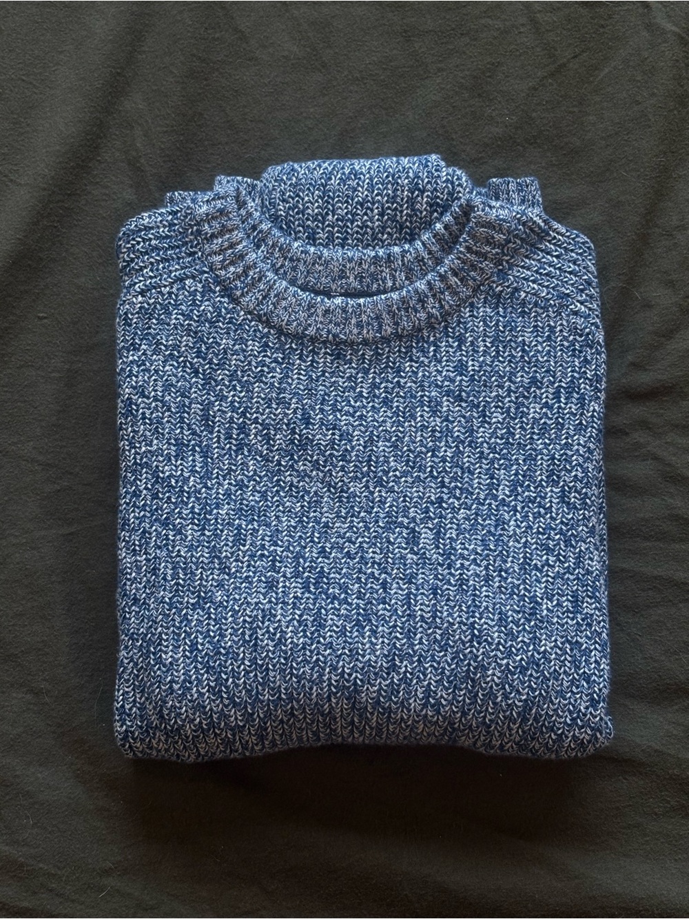 Lands’ End | Marled Navy Cotton Crewneck Sweater | Size S/34-36